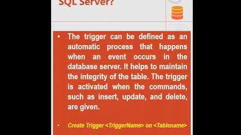 Trigger in SQL Server-MS SQL Server Interview ask question