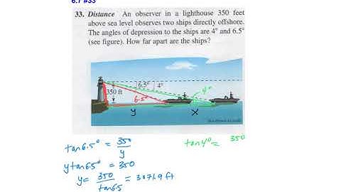 HW 6.7 #33 - Right Triangle Trig. Application