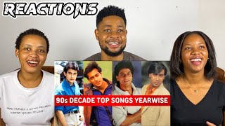 African Friends Reacts To 90s Decade Top Songs Each Year (1990-1999) | Bollywood Songs Of 90s Decade