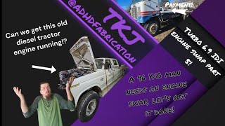 Let's hear this beast run 🚜💜 6.9idi Turbo diesel swap into a special ford!  [Ford Engine Swap Ep. 5]