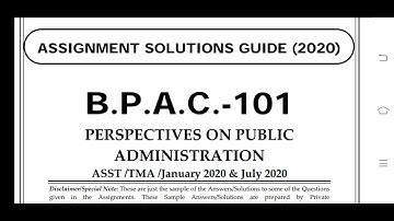 BPAC 101 Ignou Solved Assignment 2020-21
