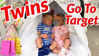 Newborn Twins Target Shopping Outing | Realistic Reborn Baby Dolls