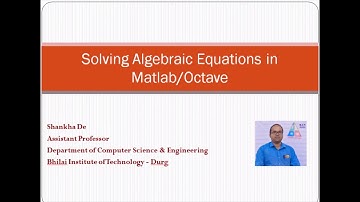Solving Algebraic Equation in Matlab / Octave