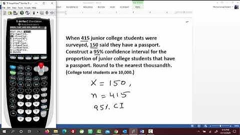 Confidence Interval for Population Proportion by TI84