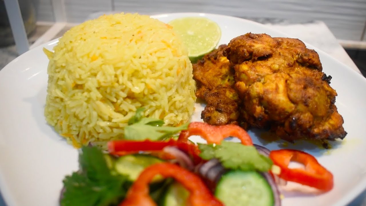 Lemony Rice and Chicken | Bariis iyo Chicken - YouTube
