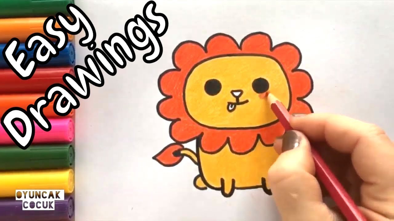 Easy Drawings Cute Baby Lion Drawing Paint Draw Step By Step