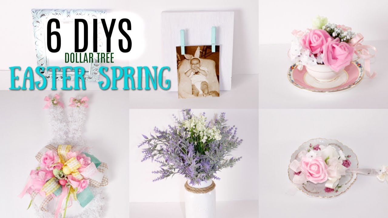 🐰6 DIY DOLLAR TREE EASTER SPRING DECOR CRAFTS 🐰 - YouTube