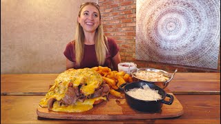 They Said a Girl Would Never Try It | The Double Decker Kebab Parmo Challenge