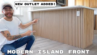 DIY MODERN WOOD SLAT KITCHEN ISLAND / PENINSULA