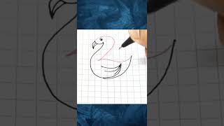 How to draw easy duck| shorts youtubeshorts duckdrawing numberdrawing
