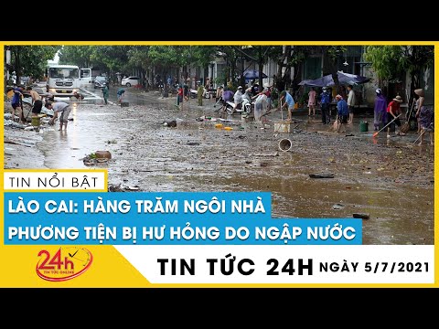 Lào Cai mưa lớn xối xả khiến hàng trăm ngôi nhà, phương tiện hư hỏng do chìm trong biển nước