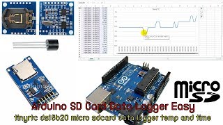 วิธีการทำ arduino sd card data logger time & temp with rtc ds18b20