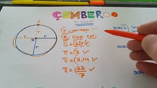 Çember 6.sınıf / çap / yarıçap / pi sayısı / çemberin çevre formülü