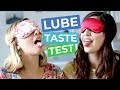 Blind Flavoured Lube Taste Test with Melanie Murphy! | Hannah Witton