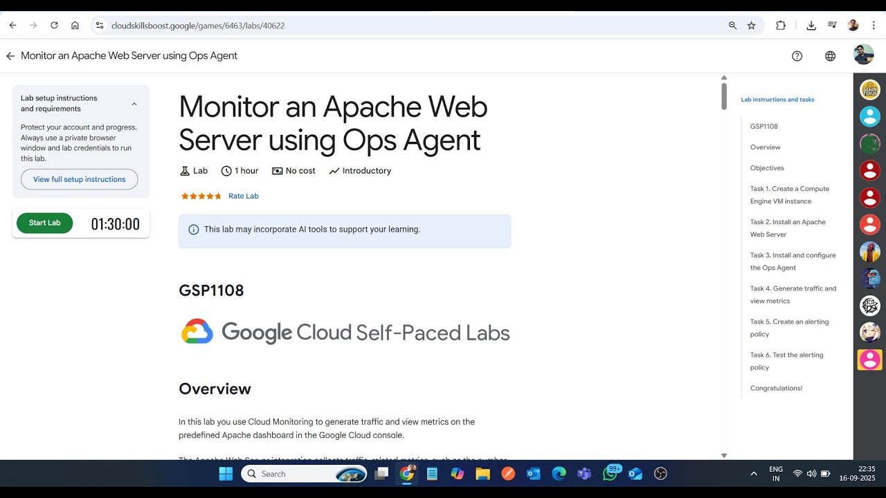 Monitor an Apache Web Server using Ops Agent || Lab Solution || Google ...