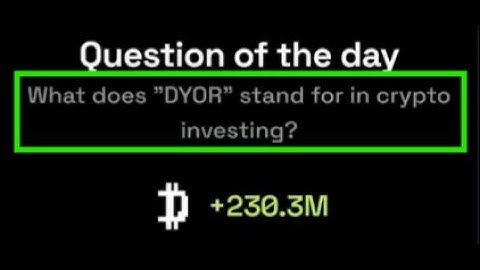 What does "DYOR” stand for in crypto investing? | Dropee Question Of The Day | 2 December