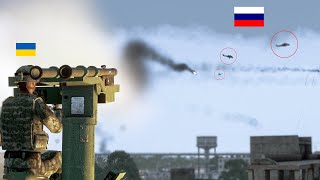 Footage of Russian Mi-24A Attacking on Ukranian Positions | Helicopter Being Hit by AFU's AA Gun