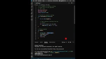 C++ program to reverse a string using first to last approach 