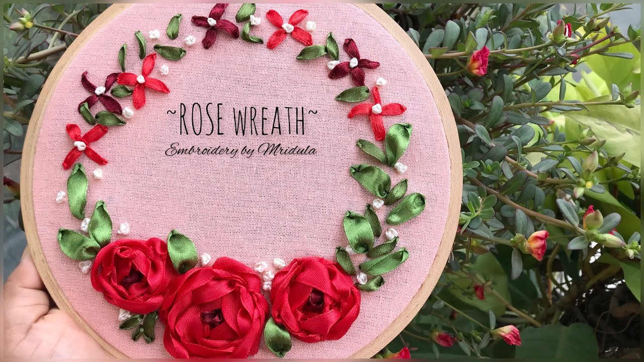 Spider web rose ribbon embroidery | Hoop art | DIY tutorial