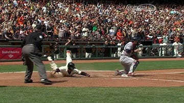 CLE@SF: Pence grounds a two-run single to right