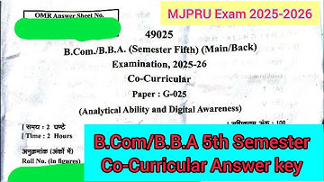 MJPRU BBA/B.Com 5th Semester Co-Curricular Answer key 2025-2026