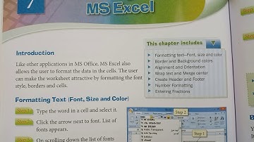 Class-6 Computer Chapter-7 Formatting Data in MS Excel Part-1 (Formatting Text:Font,Size&Color)