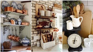 English country style antique farmhouse kitchen decorating ideas. Antique kitchen decoration ideas.