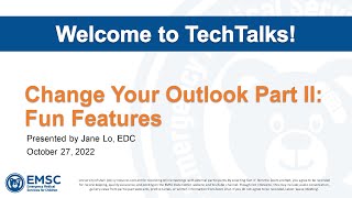 EDC TechTalk #80: Change Your Outlook Part II: Fun Features by EMSC Data Center 17 views 1 year ago 21 minutes