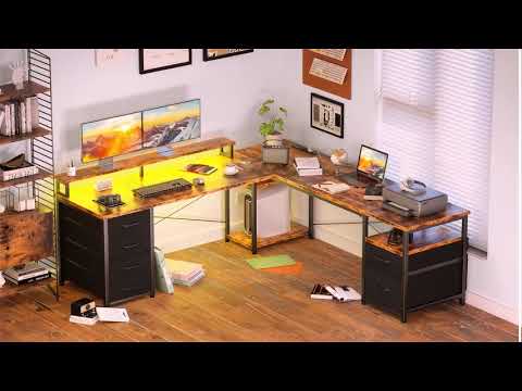 AODK 66" L-Shaped Desk with File Cabinet — Closer Look