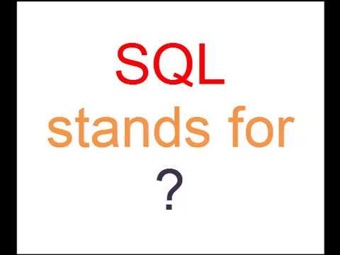 SQL Stands for ? - YouTube