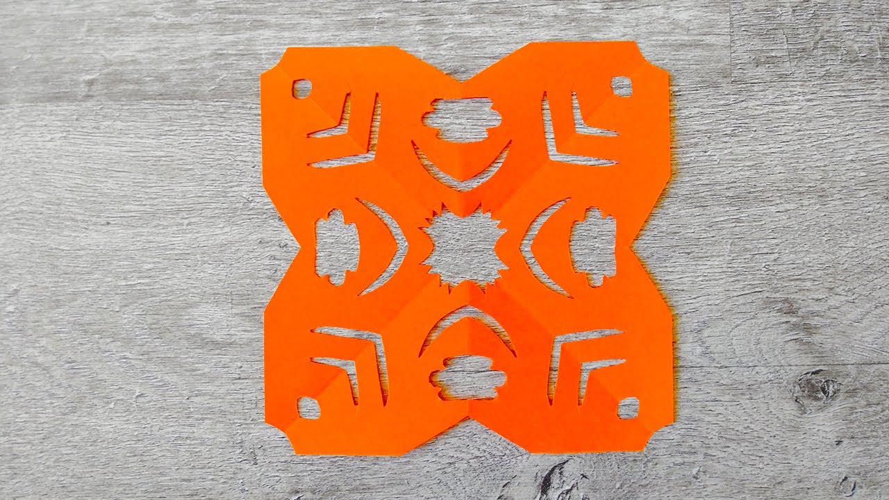 paper cutting / how to make easy & simple paper window flower / square ...