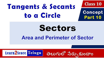 Sector | Tangents and Secants to Circle Class 10 AP TS