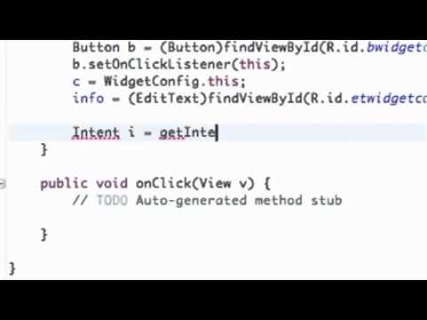 Android Application Development Tutorial 165 Setting up Widget Configuration Class   YouTube