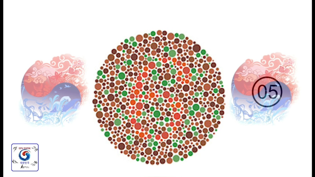 Colour Blindness Test for Skill Test In Korea 2025. CBT UBT PBT