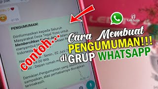 Cara membuat pengumuman di grup whatsapp