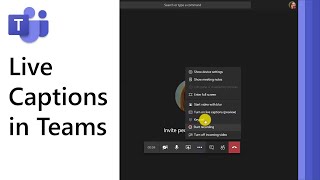 How to use Live Captions in Microsoft Teams