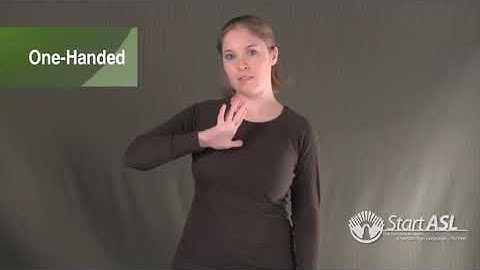 ASL 1 Unit 3 - Types of Signs
