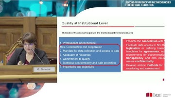 Second Workshop on methodologies for Official Statistics:  Session 3 second part