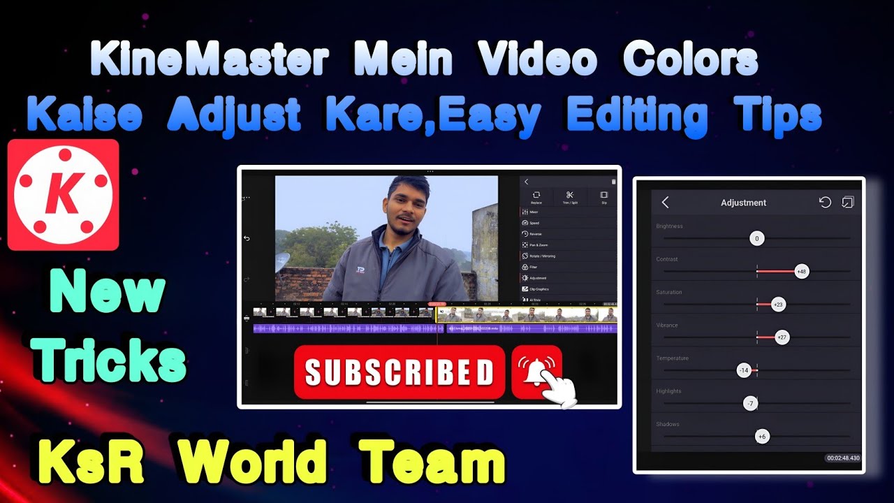 Mobile Video Editing Tutorial | KineMaster Color Correction | KsR World Team