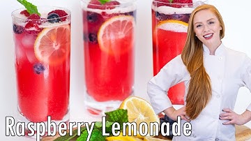 EASY Sparkling Raspberry Lemonade - 4-Ingredient Recipe!!