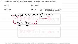 Question 01 UGC NET Computer science previous year paper solution August 2016