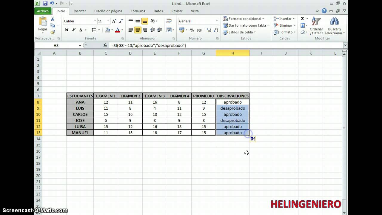 Como hacer una hoja de calculo en excel