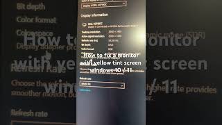How to fix a monitor with yellow tint screen windows 10 / 11