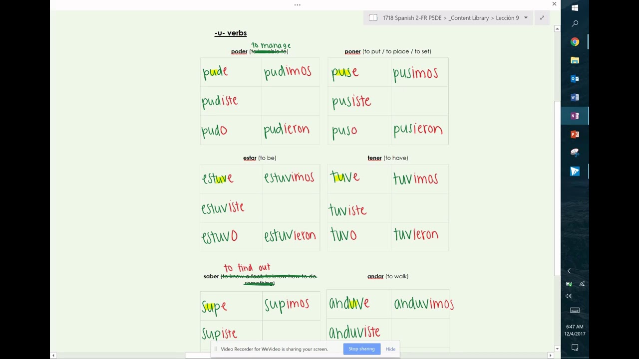 9.1 Irregular Preterite - YouTube