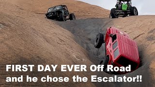 Hell's Revenge Escalator on the First Day EVER in a Jeep!