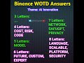 AI Innovation WOTD Answers || Binance Word Of The Day