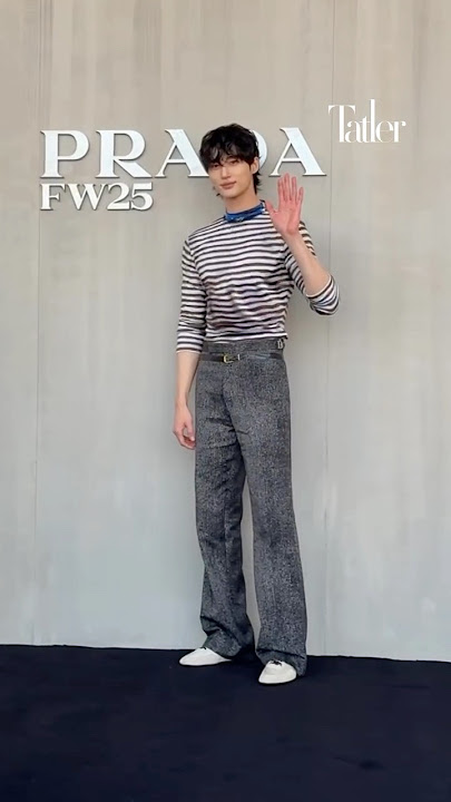Byeon Woo Seok Arrives at Prada FW25 Show in Milan ✨