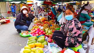 Vegetable Market in Phnom Penh, Cambodia [ Walk Around Street Food Market ]