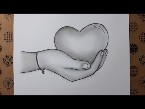 Karakalem Çizimler, El İçinde Kalp Çizimi Nasıl Yapılır, Çizim Hobimiz El Çizimleri