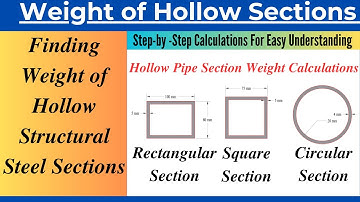 Finding Weight of Hollow Rectangular, Hollow Square and Hollow Circular Structural Steel Sections